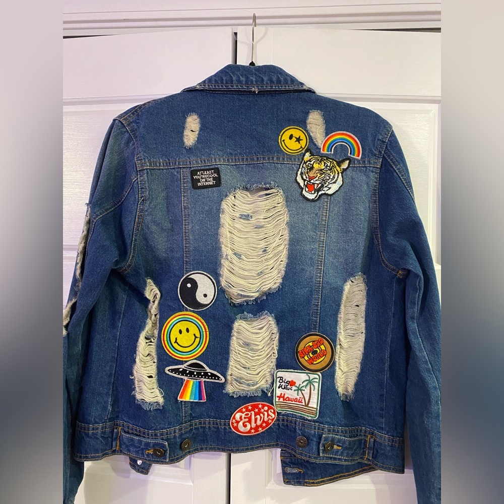 Vintage Jean Jacket with Patches